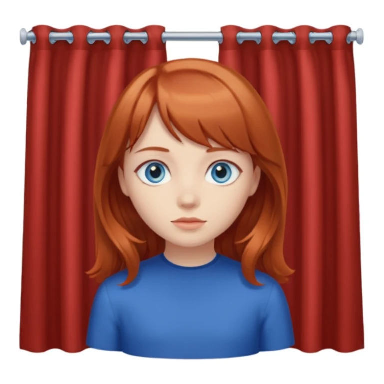 Girl with blue eyes brownish red hair and curtain bangs  sticker