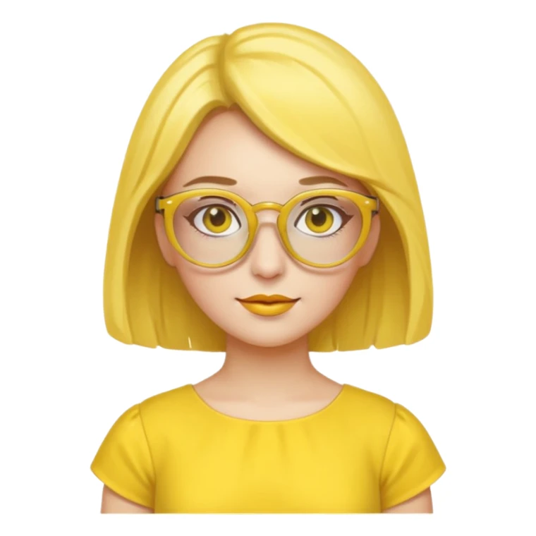 yellow glasses and yellow dressed woman sticker