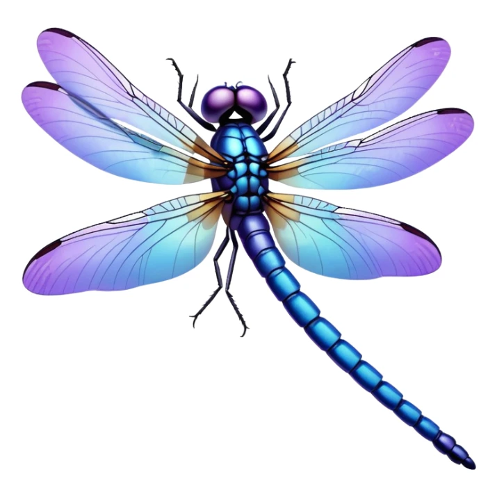 Purple dragon fly with blue tinted wings sticker