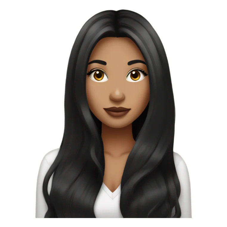 Girl with long black hair, mink eyelash extensions and lip fillers sticker