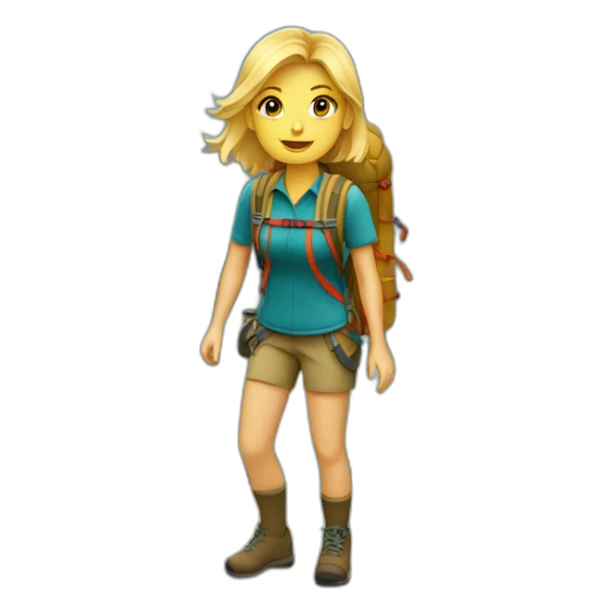 blonde backpacking girl in the mountains sticker
