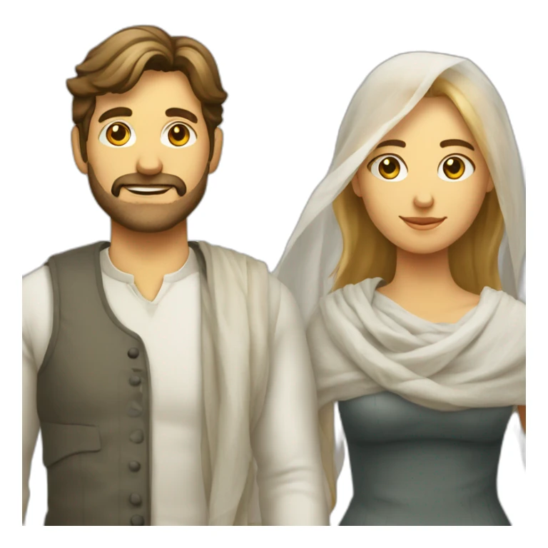 femme avec un voile et un homme sticker