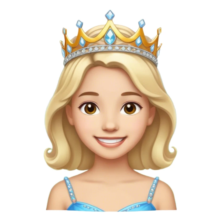 smiling girl with tiara outdoors sticker