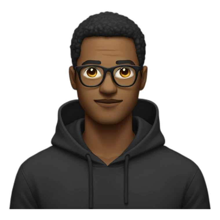 dude with black hoodie and glasses squinting eyes sticker
