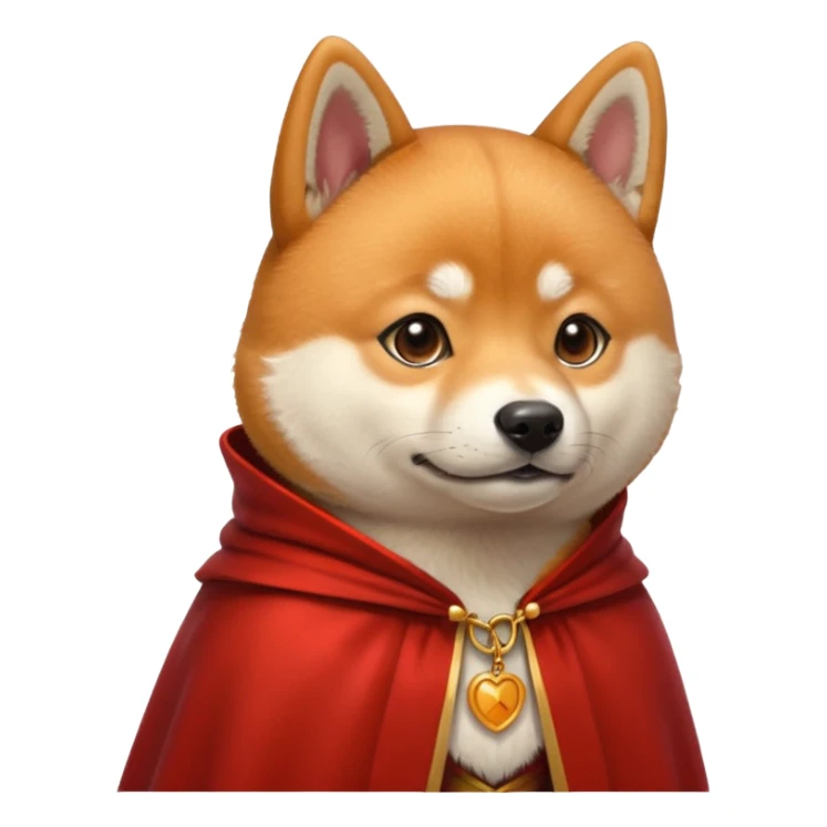 Shiba Dog in red collar cloak sticker