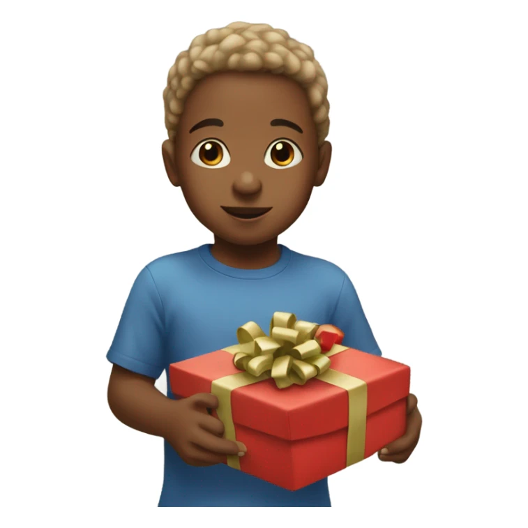 Small white child opening christmas presents  sticker