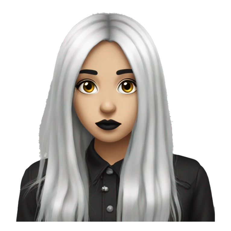 Goth girl long hair with bangs Latina sticker