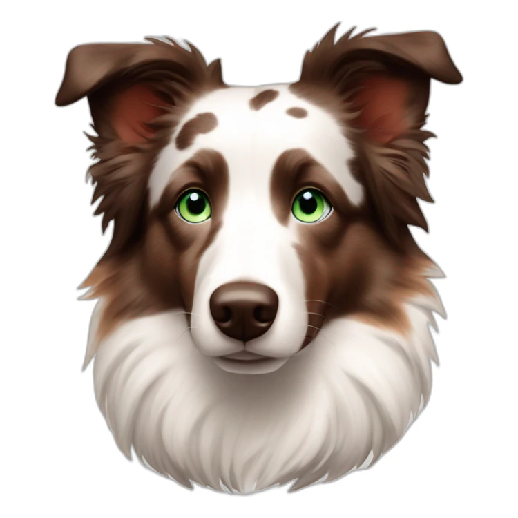 white red merle border collie with brownish spots and blue green eyes sticker
