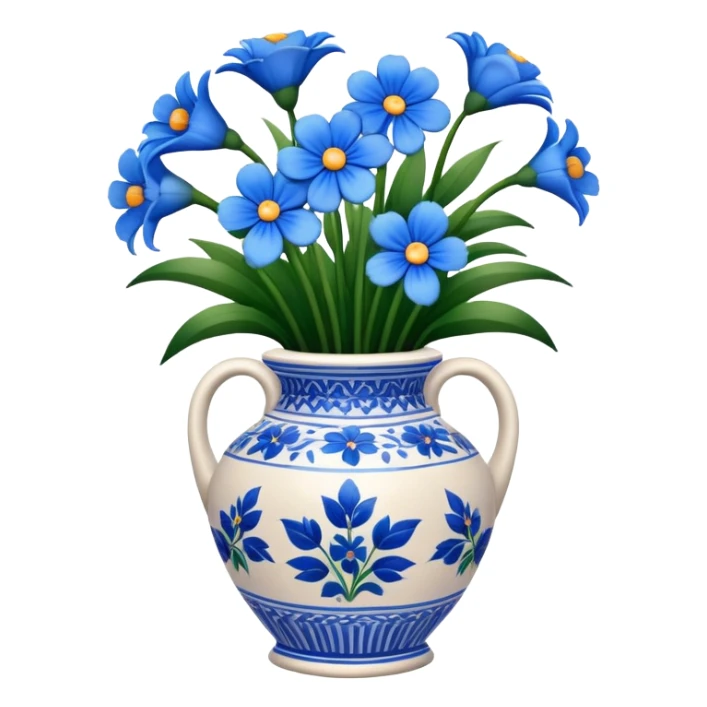 vase of blue flowers sticker