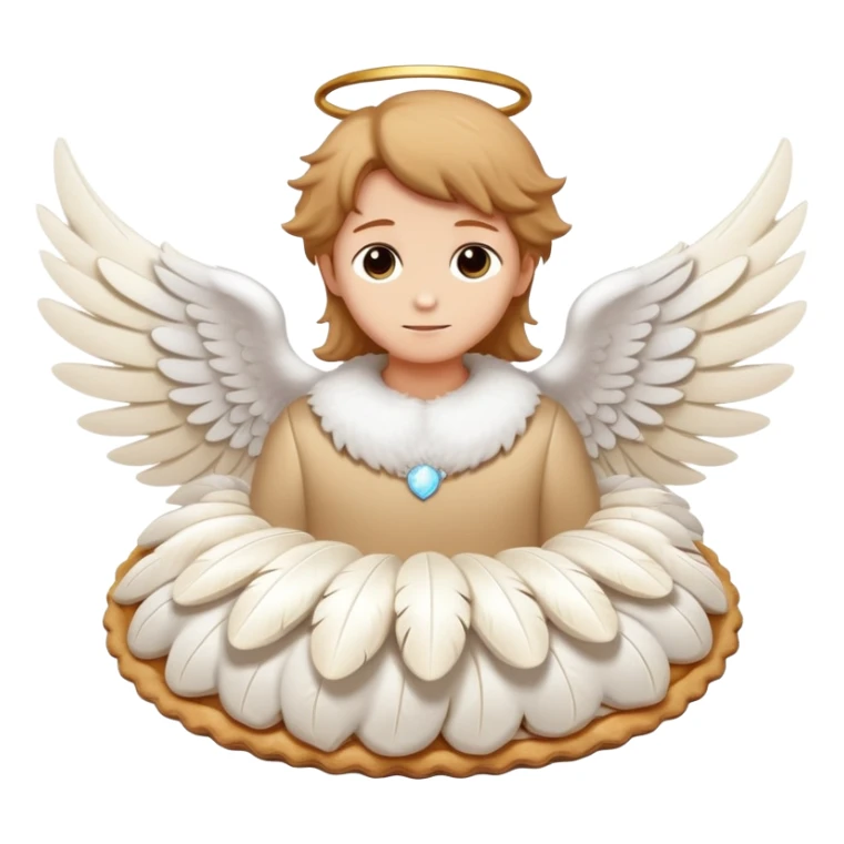 a cream pie flying with angel wings sticker