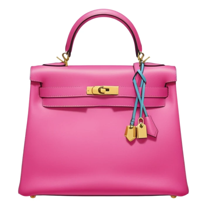 hermes kelly bright bubblegum pink bag gold hardware sticker