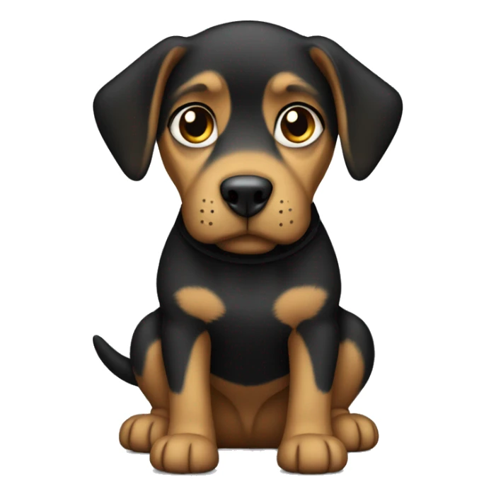 Dog with a black t-shirt sticker