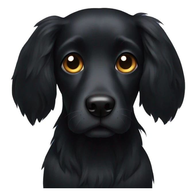 Black dog with Long hair and ears sticker