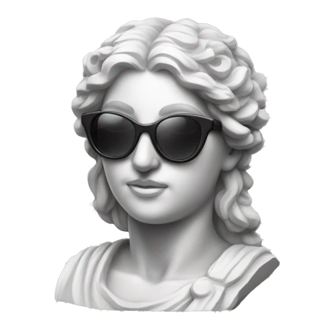 greek goddess sculpture wearing sunglasses sticker