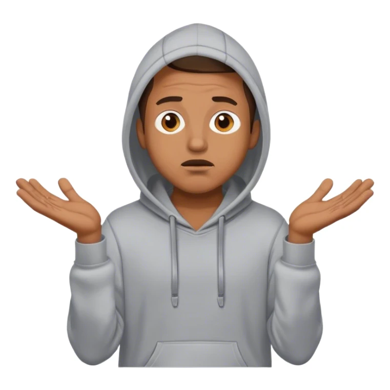 Man in hoodie shrugging his shoulders  sticker