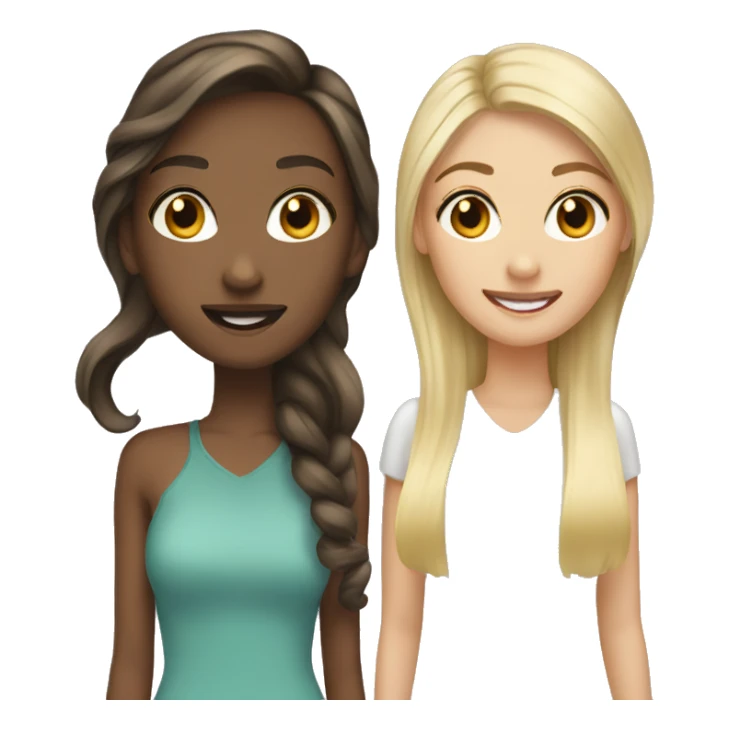 Work besties one with blonde and one with brunette hair sticker