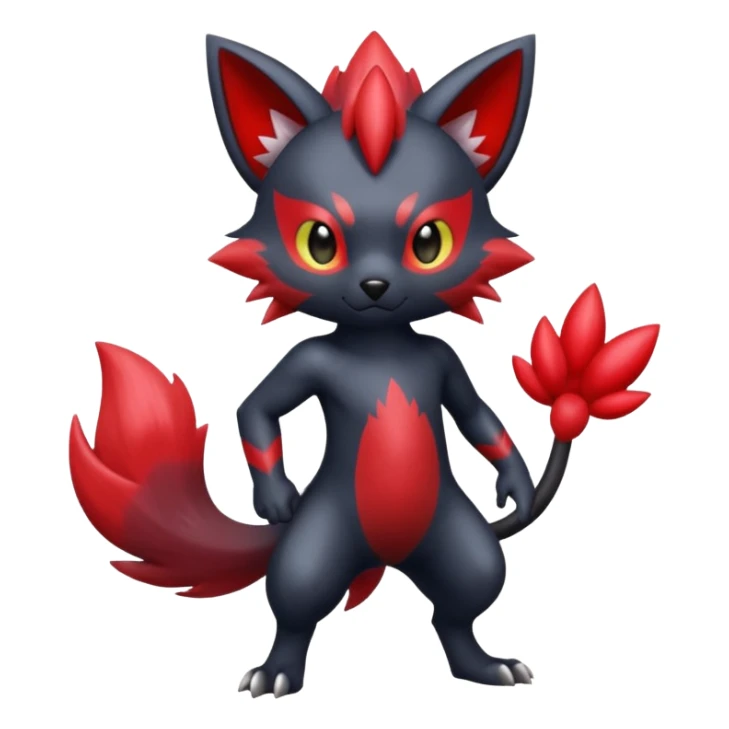 Shiny Cool Badass Zorua-Fakémon-hybrid-creature (full body)  sticker