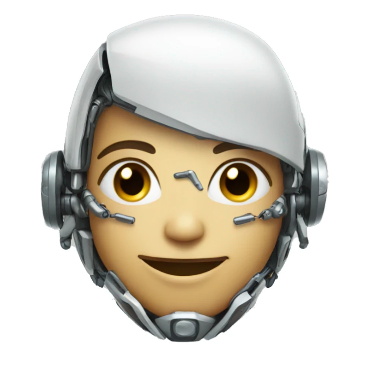 ai cyborg smiling sticker