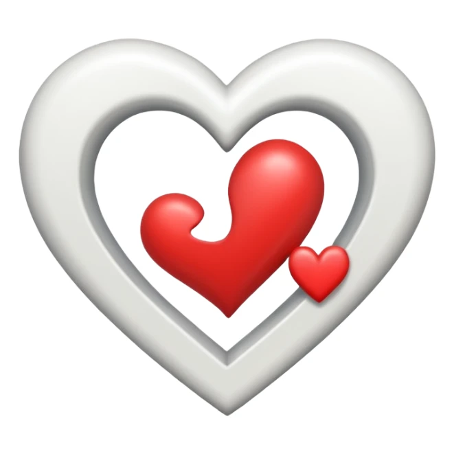 Genera varias opciones de emojis de corazón que tenga blanco y se marque j y s  sticker