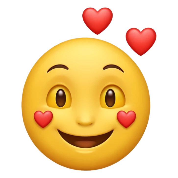 Sweet happy emoji with hearts  sticker