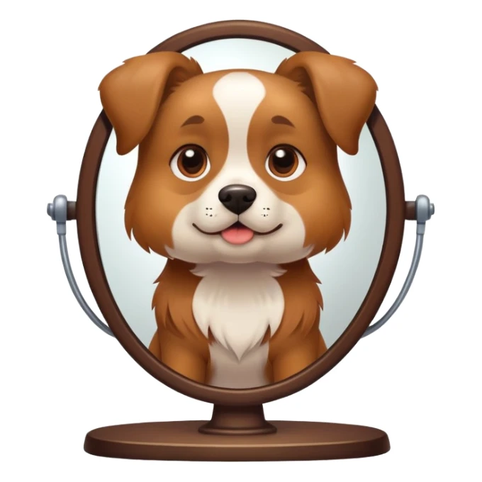A dog that’s really cutie in the mirror sticker