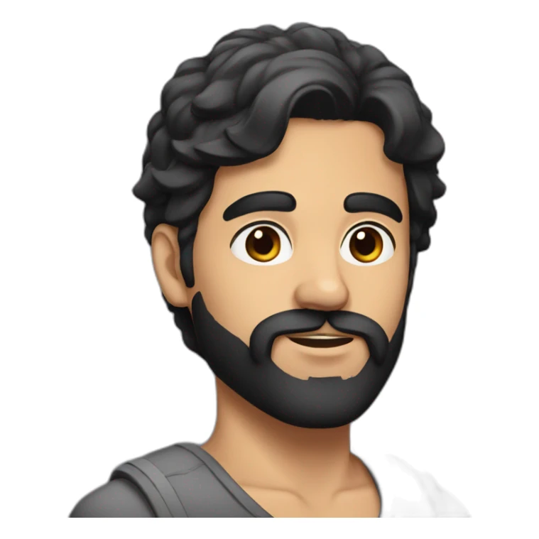Persian man with black hair and beard sticker