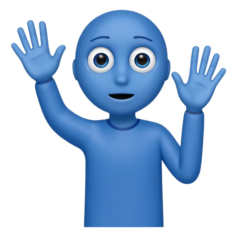an annoying person saying "6 7" every second waving their hands, and their body is just the letters 6 and 7. they are blue. their eyes are at the top of the 7 and the hole in the 6.the have black legs and arms, but their hands are white. sticker