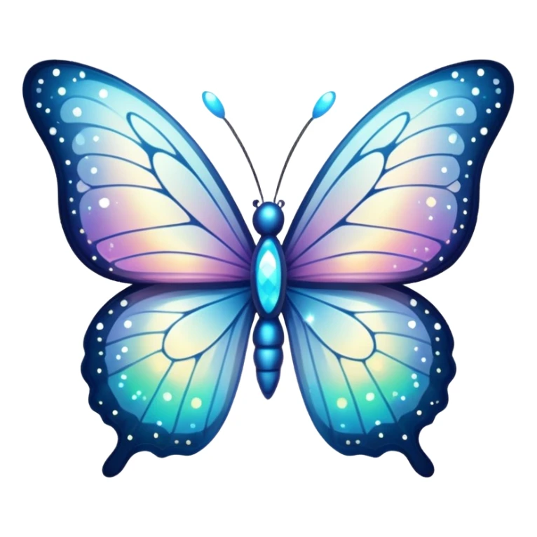 white sparkly butterfly glowing with many more bright and obvious sparkles everywhere sticker