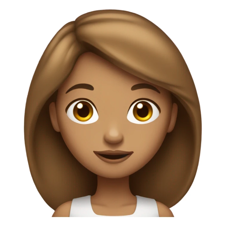 tan girl with long brown hair coquette sticker