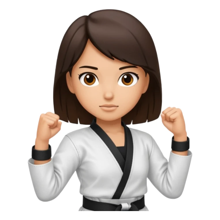 Karate Brunette girl whit brown or black belt sticker