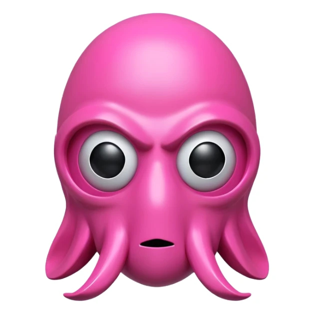 Squid Game pink guard mask with circle shape on face, 3D style, smooth and glossy sticker