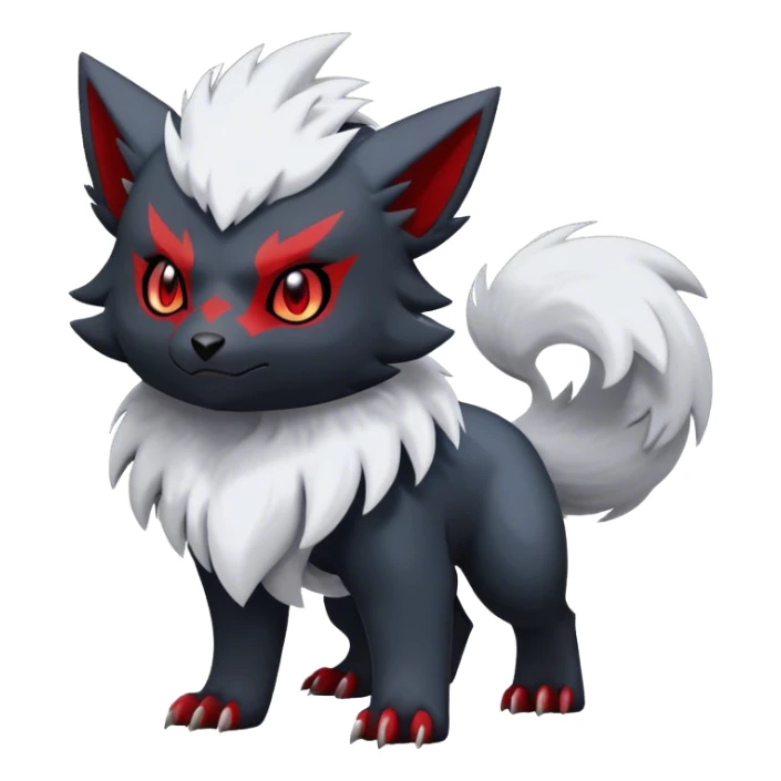 Edgy Cool Kawaii Litten-Absol-Zoroark-Pokémon Full Body sticker