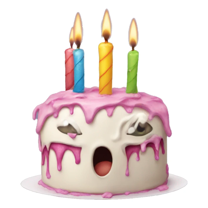 creepy birthday cake sticker