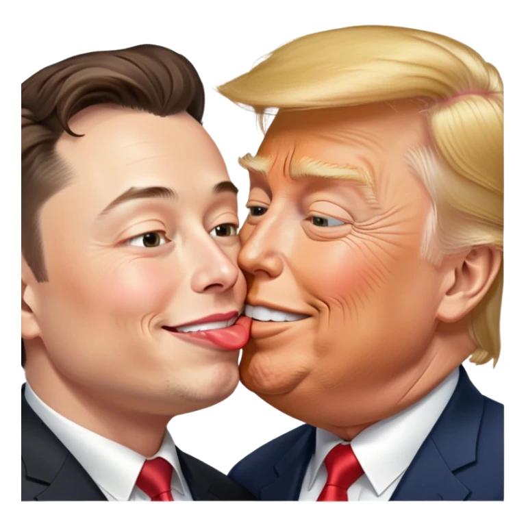 Elon musk kissing trump more realistic sticker