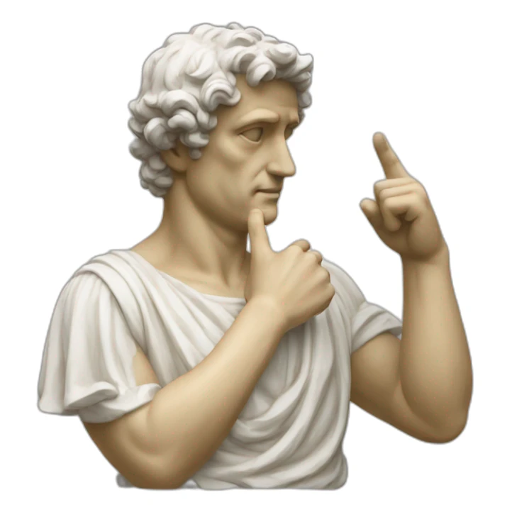 italian statue doing pinched fingers sticker
