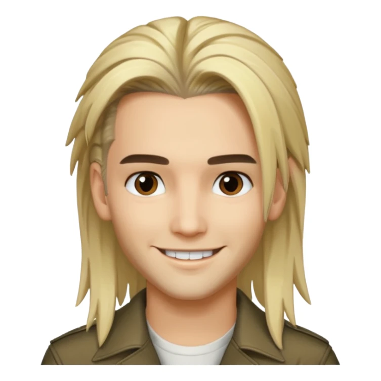 Bill Kaulitz with blonde long hair, brown eyes sticker