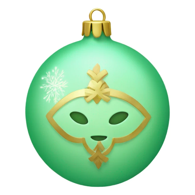 Pastel Green ornament with new year pin  sticker
