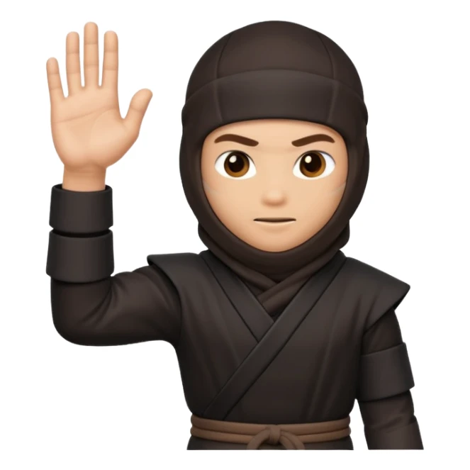 Crea un memoji con este emoji 🥷🏽 y este👈🏽  con estilo de iPhone  sticker