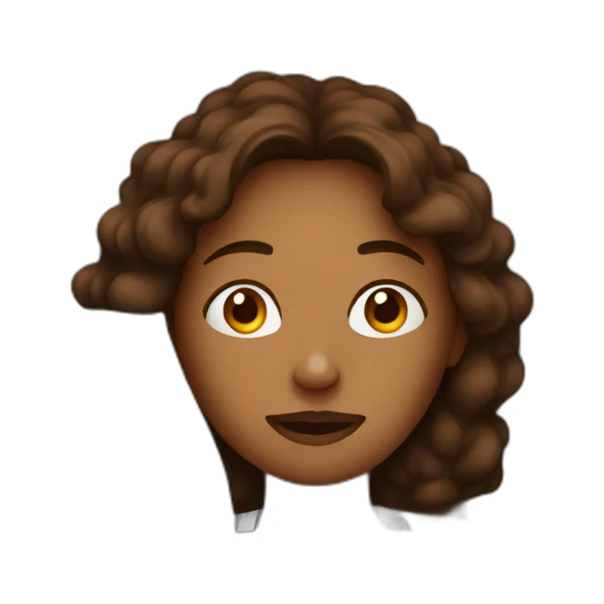 Woman with long brown in bed sick sticker