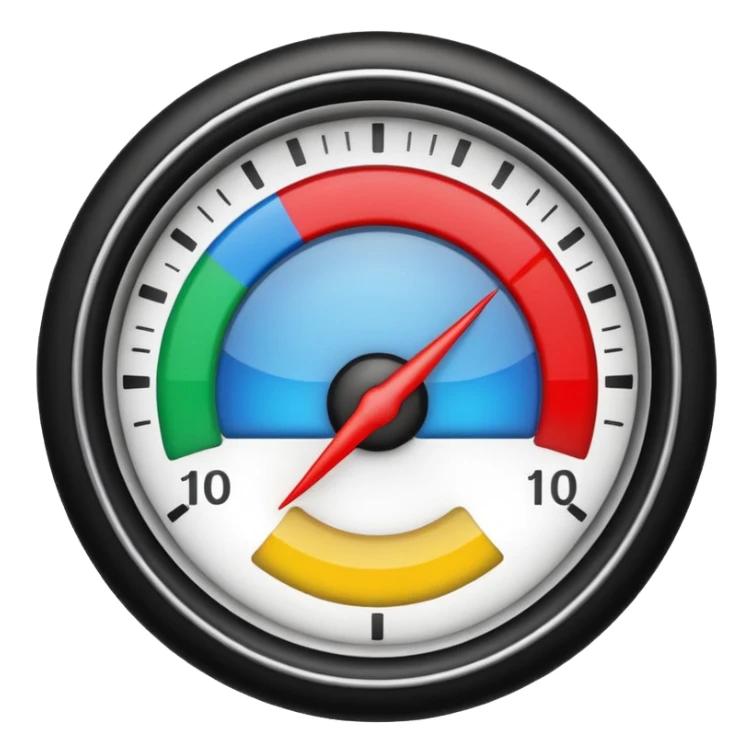depth meter gauge emoji style, no numbers, with colored segments sticker