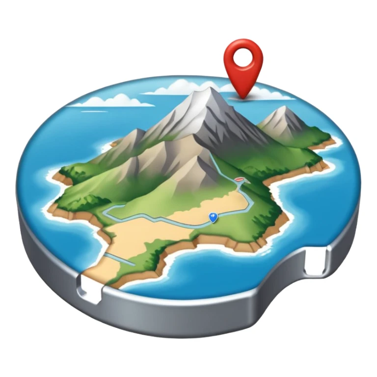 gps locater pin on west coast nz terrain map sticker