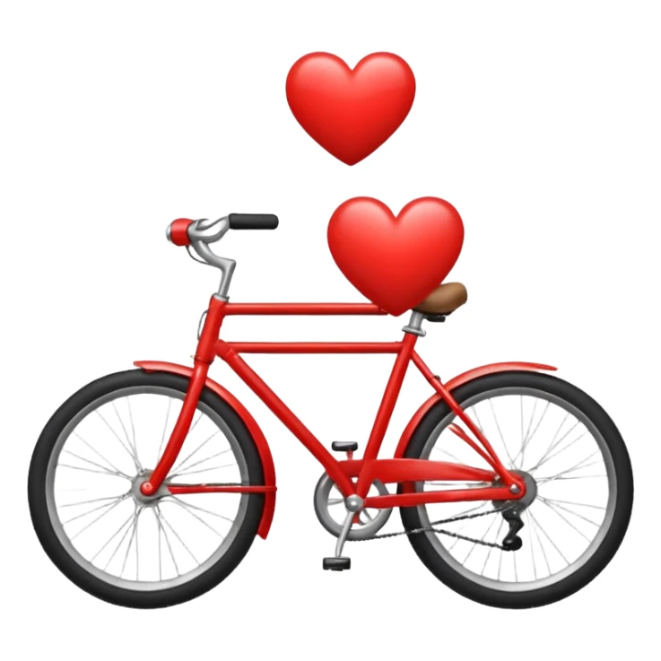 a heart emoji riding a bicycle sticker