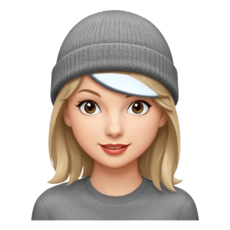 taylor swift wearing gray beanie sticker