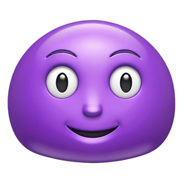 3D text that spells "me" in a shiny purple font  sticker