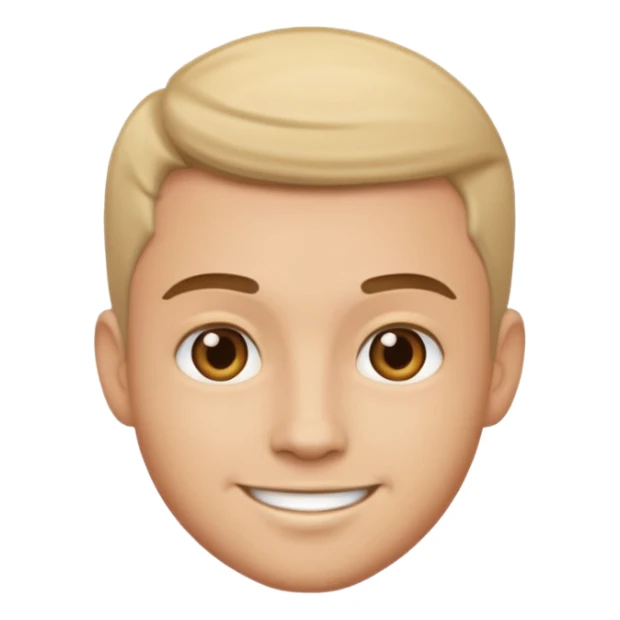 Handsome guy emoji like round IOS emoji more handsome sticker