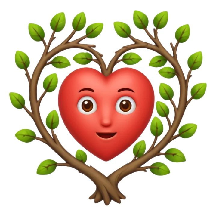 nature bard character heart sign with branches sticker