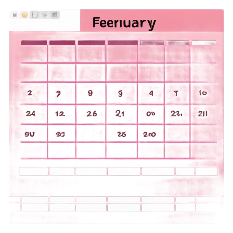 Pink calender with only words: 28 February  sticker