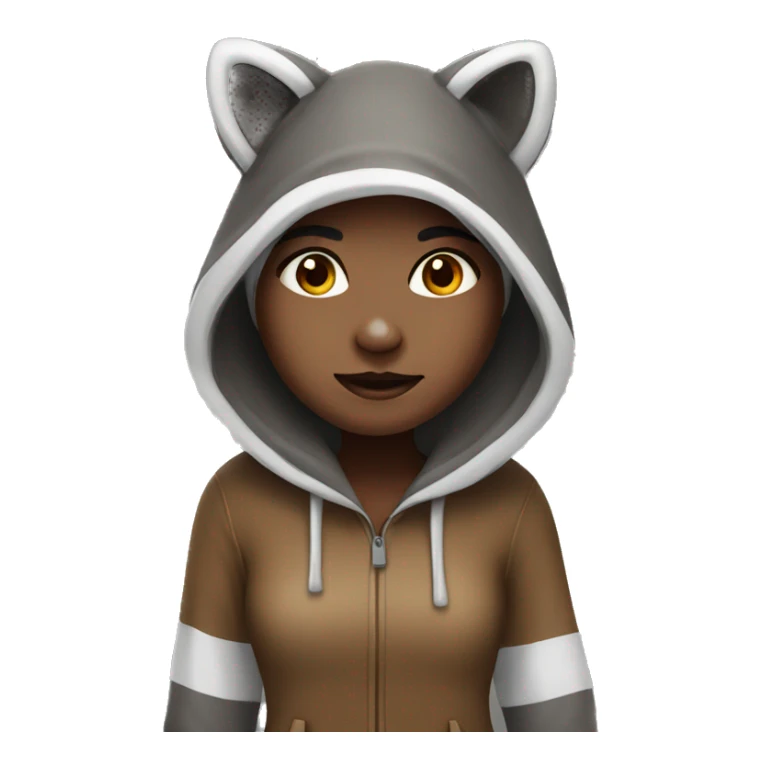 Girl in raccoon costume sticker