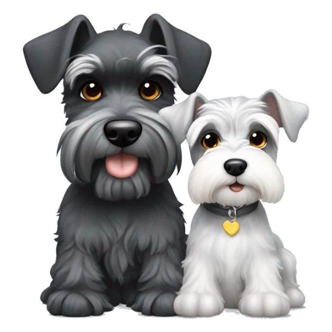 Baby schnauzer with older angel schnauzer sticker