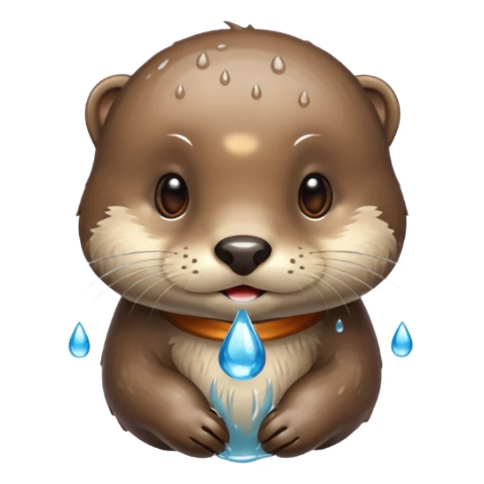 otter with a drop of sweat sticker